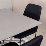 Jídelní stůl Piazza, černá šedá dýha+muce jídelní židle, černé nohy, černá látka_6