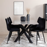 Jídelní stůl Piazza, černá šedá dýha+polární jídelní židle, černé nohy Black Velvet (ers√§tter 19902,888)_6