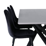 Jídelní stůl Piazza, černá šedá dýha+polární jídelní židle, černé nohy Black Velvet (ers√§tter 19902,888)_6