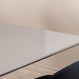 Jídelní stůl Piazza, černá šedá dýha + sametová jídelní židle, černé nohy, černá látka_6