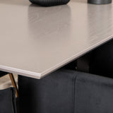 Jídelní stůl Piazza , černá šedá dýha + židle Petra , distressed měď Black Velvet_6