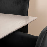 Jídelní stůl Piazza , černá šedá dýha + židle Petra , distressed měď Black Velvet_6