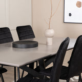 Jídelní stůl Piazza, černá šedá dýha + židle Windu Lyx, černá černá Velvet_6