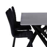 Jídelní stůl Piazza, černá šedá dýha + židle Windu Lyx, černá černá Velvet_6