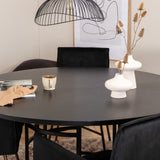 Copenhagen - Jídelní stůl kulatý - Černá / Černá + židle Petra - Distressed Copper / Black Velvet_4