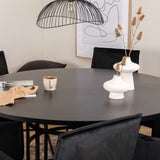 Copenhagen - Jídelní stůl kulatý - Černá / Černá + židle Petra - Distressed Copper / Black Velvet_6