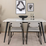 Jídelní stůl Jimmy - černá / bílá židle HPL+Kenth - černá / světle šedá Velvet_4