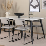 Jídelní stůl Jimmy - černá / bílá židle HPL+Kenth - černá / světle šedá Velvet_4