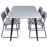 Jídelní stůl Jimmy - černá / bílá židle HPL+Kenth - černá / světle šedá Velvet_4