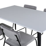 Jídelní stůl Jimmy - černá / bílá židle HPL+Kenth - černá / světle šedá Velvet_4