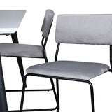 Jídelní stůl Jimmy - černá / bílá židle HPL+Kenth - černá / světle šedá Velvet_4