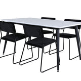 Jídelní stůl Jimmy - černá / bílá židle HPL+Kenth - černá / černý samet_4