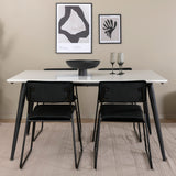 Jídelní stůl Jimmy - černá / bílá židle HPL+Kenth - černá / černý samet_4