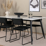 Jídelní stůl Jimmy - černá / bílá židle HPL+Kenth - černá / černý samet_4