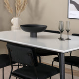 Jídelní stůl Jimmy - černá / bílá židle HPL+Kenth - černá / černý samet_4