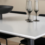 Jídelní stůl Jimmy - černá / bílá židle HPL+Kenth - černá / černý samet_4