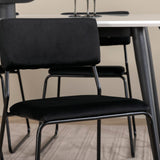 Jídelní stůl Jimmy - černá / bílá židle HPL+Kenth - černá / černý samet_4