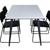 Jídelní stůl Jimmy - černá / bílá židle HPL+Kenth - černá / černý samet_4