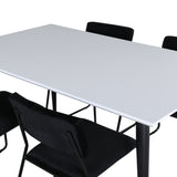 Jídelní stůl Jimmy - černá / bílá židle HPL+Kenth - černá / černý samet_4