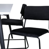 Jídelní stůl Jimmy - černá / bílá židle HPL+Kenth - černá / černý samet_4