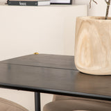 Jídelní stůl Pelle - Černá / černá Židle Black+Velvet Stitches - Černá / Béžová látka (polyesterové prádlo)_6