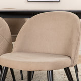 Jídelní stůl Pelle - Černá / černá Židle Black+Velvet Stitches - Černá / Béžová látka (polyesterové prádlo)_6