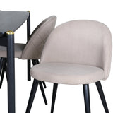 Jídelní stůl Pelle - Černá / černá Židle Black+Velvet Stitches - Černá / Béžová látka (polyesterové prádlo)_6