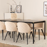 Jídelní stůl Pelle - Černá / černá Židle Black+Velvet Stitches - Černá / Béžová Velvet_6