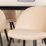 Jídelní stůl Pelle - Černá / černá Židle Black+Velvet Stitches - Černá / Béžová Velvet_6