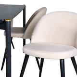 Jídelní stůl Pelle - Černá / černá Židle Black+Velvet Stitches - Černá / Béžová Velvet_6