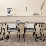 Jídelní stůl Petra - černá / černá dýha + židle Kenth - černá / světle šedá Velvet_6