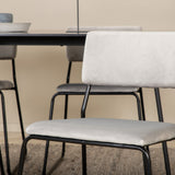 Jídelní stůl Petra - černá / černá dýha + židle Kenth - černá / světle šedá Velvet_6