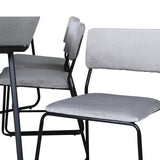 Jídelní stůl Petra - černá / černá dýha + židle Kenth - černá / světle šedá Velvet_6