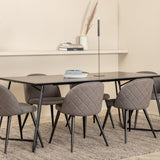 Jídelní stůl Petra - černá / černá dýha + židle se sametovými stehy - černá / šedá mikrovlákno_6