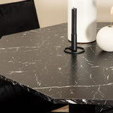 Kulatý jídelní stůl Marbs - Černá / Černé sklo Marble+Židle Petra - Černá / Černá Velvet_4