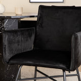 Kulatý jídelní stůl Marbs - Černá / Černé sklo Marble+Židle Petra - Černá / Černá Velvet_4