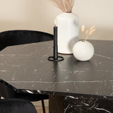 Kulatý jídelní stůl Marbs - černá / černá skleněná židle Marble+Berit - černá / černý samet_4