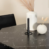 Kulatý jídelní stůl Marbs - černá / černá skleněná židle Marble+Petra - měď / černý samet_4