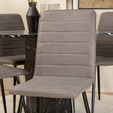 Kulatý jídelní stůl Marbs - černá / černá skleněná židle Marble+Windu Lyx - černá / šedá mikrovlákno_4