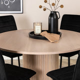 Kulatý jídelní stůl Bianca - White Wash / Černá dýha + židle Windu Lyx - Black / Black Velvet_4