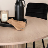 Kulatý jídelní stůl Bianca - White Wash / Černá dýha + židle Windu Lyx - Black / Black Velvet_4