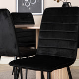 Kulatý jídelní stůl Bianca - White Wash / Černá dýha + židle Windu Lyx - Black / Black Velvet_4