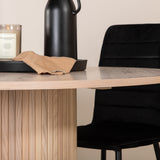 Kulatý jídelní stůl Bianca - White Wash / Černá dýha + židle Windu Lyx - Black / Black Velvet_4