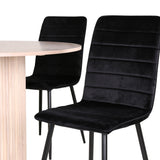 Kulatý jídelní stůl Bianca - White Wash / Černá dýha + židle Windu Lyx - Black / Black Velvet_4