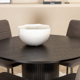 Kulatý jídelní stůl Bianca - černá / černá dýha + židle Windu Lyx - černá / šedá mikrovlákno_4