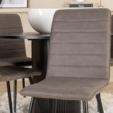 Kulatý jídelní stůl Bianca - černá / černá dýha + židle Windu Lyx - černá / šedá mikrovlákno_4