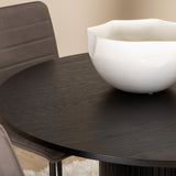 Kulatý jídelní stůl Bianca - černá / černá dýha + židle Windu Lyx - černá / šedá mikrovlákno_4