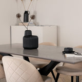 Jídelní stůl Piazza – černá/šedá dýha+židle sametové stehy – černá/béžová Velvet_6