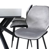 Jídelní stůl Piazza - černá / černá dýha + židle Emma - černá / černá a světle šedá Černý samet vzadu Šedý samet vpředu_6