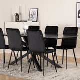 Jídelní stůl Piazza - černá / černá dýha + židle Windu Lyx - černá / černý samet_6